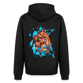 Lion cub illustration | Yolo artwork - Unisex Premium Organic Zip Hoodie - black - Back - Nico (187cm)