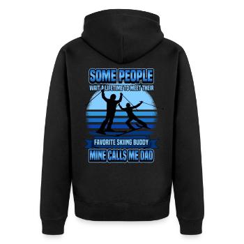 Drôle de ski skieur montagnes ski disant cadeau - Veste à capuche bio Premium Unisexe - noir - Dos - Nico (187cm)