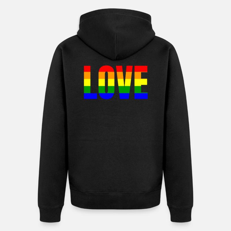 LBGT Liebe Pride - Unisex Premium Bio Zip Hoodie - Schwarz