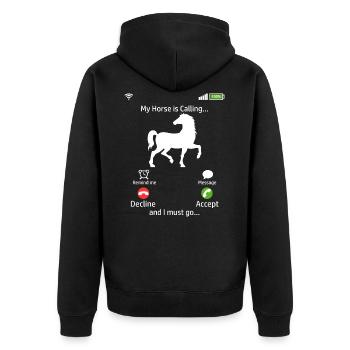 Chemise Horsing pour les amateurs de chevaux "Mon - Veste à capuche bio Premium Unisexe - noir - Dos - Nico (187cm)