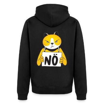 Nope cat No cat owner Cat lover - Unisex Premium Organic Zip Hoodie - black - Back - Nico (187cm)