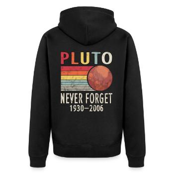 Pluton never forget l’espace Galaxie Rétro - Veste à capuche bio Premium Unisexe - noir - Dos - Nico (187cm)