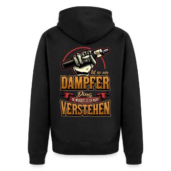 Vape Dampfer E Zigarette Spruch Vaping Geschenk - Unisex Premium Bio Zip Hoodie - Schwarz - Hinten - Nico (187cm)