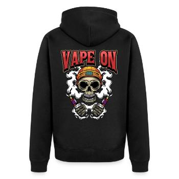 Vape Dampfen Dampfer Vaping Spruch Geschenk - Unisex Premium Bio Zip Hoodie - Schwarz - Hinten - Nico (187cm)