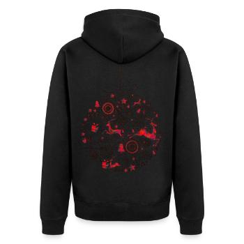 Christmas - Unisex Premium Organic Zip Hoodie - black - Back - Nico (187cm)