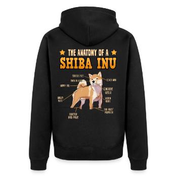 Cadeau d'anatomie d'amant de chien de Shiba Inus de chien - Veste à capuche bio Premium Unisexe - noir - Dos - Nico (187cm)