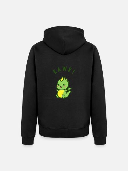 Spooky Cute Halloween Dragon - Unisex Premium Organic Zip Hoodie - black