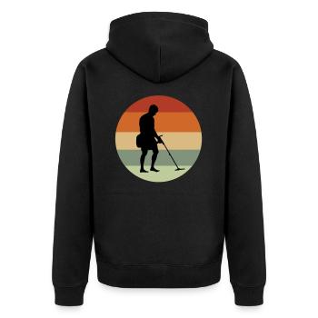 Sondeln prober metal detector vintage retro - Unisex Premium Organic Zip Hoodie - black - Back - Nico (187cm)