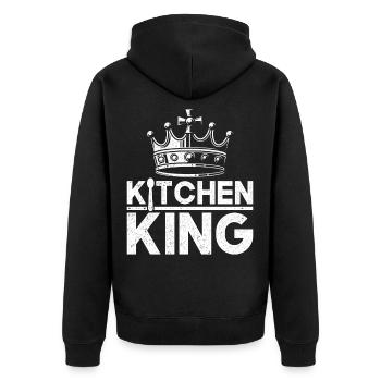 Kitchen King Hobby Chef Funny Chef Gift Man - Unisex Premium Organic Zip Hoodie - black - Back - Nico (187cm)