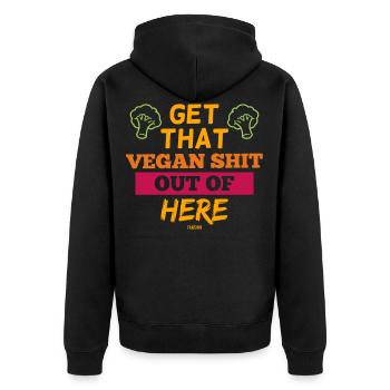 je déteste la nourriture végétalienne - Veste à capuche bio Premium Unisexe - noir - Dos - Nico (187cm)