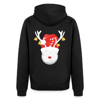 Weihnachts-Volleyball - Süße Volleyballspielerin S - Unisex Premium Bio Zip Hoodie - Schwarz - Hinten - Nico (187cm)