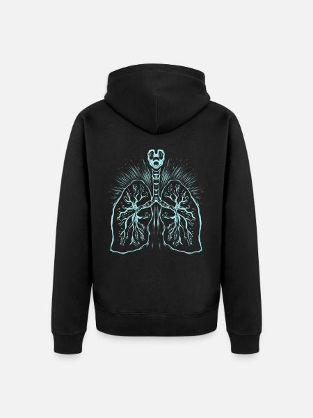 Lung Anatomy - Medicine - Unisex Premium Organic Zip Hoodie - black