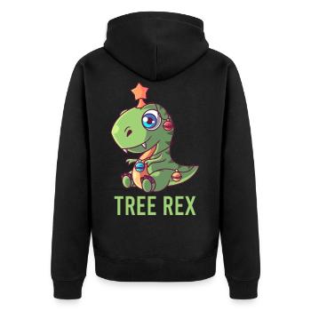 Süßes Tree Rex T-Rex Weihnachtsmann Geschenk Licht - Unisex Premium Bio Zip Hoodie - Schwarz - Hinten - Nico (187cm)