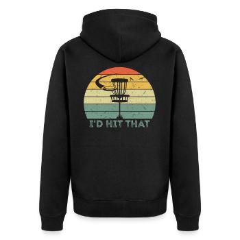 Disque de golf j'ai frappé ce cadeau vintage de Frisbeegolf - Veste à capuche bio Premium Unisexe - noir - Dos - Nico (187cm)