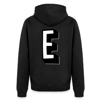 Lettre E - Alphabet E - Veste à capuche bio Premium Unisexe - noir - Dos - Nico (187cm)