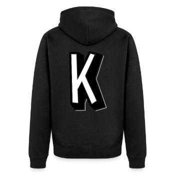 Letter K - Alphabet K - Unisex Premium Organic Zip Hoodie - black - Back - Nico (187cm)