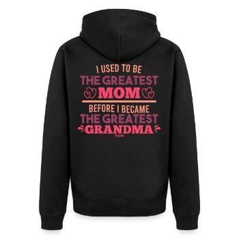 Grandma grandma gift - Unisex Premium Organic Zip Hoodie - black - Back - Nico (187cm)