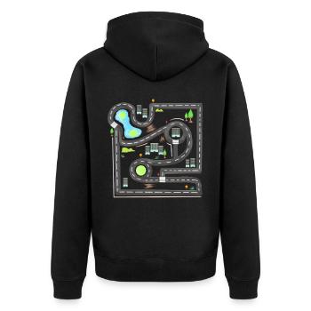 Play Cars On Dads Back - Chemise Play Mat - Veste à capuche bio Premium Unisexe - noir - Dos - Nico (187cm)