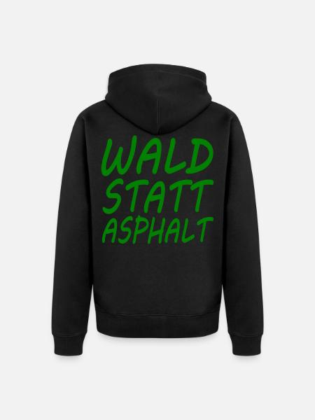 wald statt asphalt - Unisex Premium Bio Zip Hoodie - Schwarz
