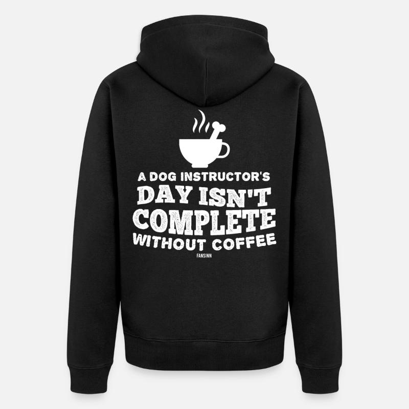 Café école pour chiens - Veste à capuche bio Premium Unisexe - noir
