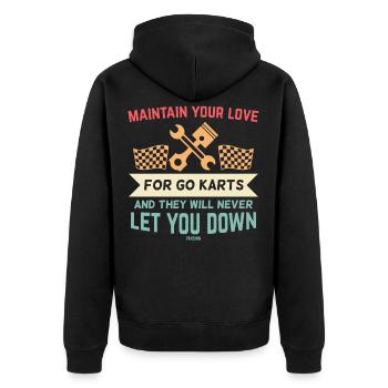 Pilote de course kart - Veste à capuche bio Premium Unisexe - noir - Dos - Nico (187cm)