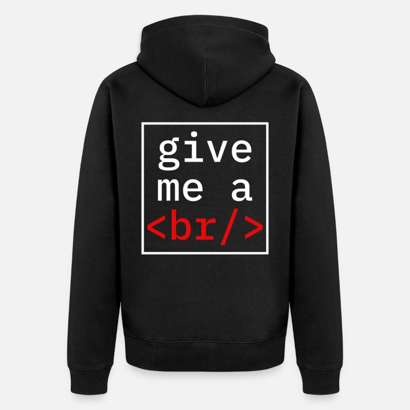 Coder Coding Pause Programmierer - Unisex Premium Bio Zip Hoodie - Schwarz