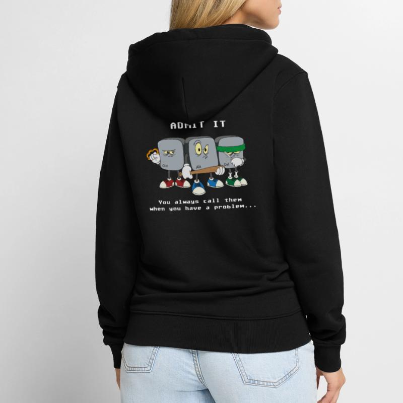 Informatiker Programmierer Strg Alt Entf Computer Unisex Premium Bio Zip Hoodie
