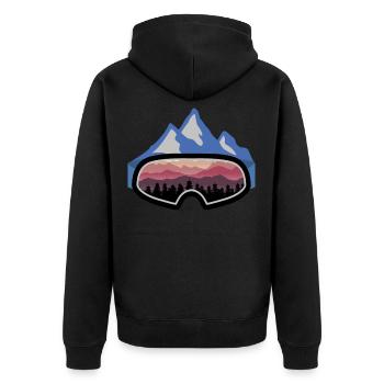 Ski Snowboard Apres Ski Spruch Vintage Geschenk - Unisex Premium Bio Zip Hoodie - Schwarz - Hinten - Nico (187cm)