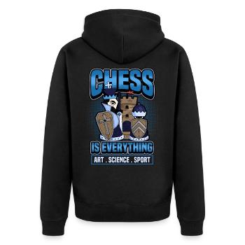 Chess Checkmate Funny Board Game Gift - Unisex Premium Organic Zip Hoodie - black - Back - Nico (187cm)