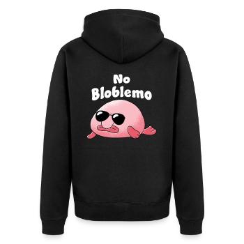 Blobfish No Bloblem Fish Deep Sea Fish - Unisex Premium Organic Zip Hoodie - black - Back - Nico (187cm)