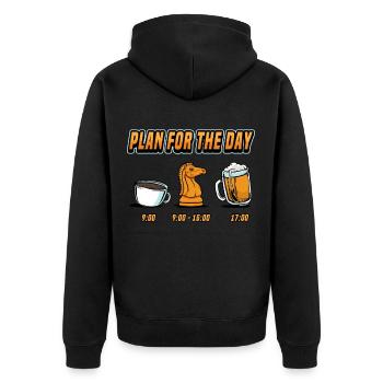 Chess Checkmate Funny Board Game Beer Gift - Unisex Premium Organic Zip Hoodie - black - Back - Nico (187cm)