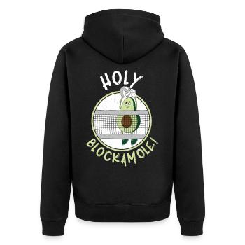 Volleyball avocat guacamole bloc joueurs de volleyball - Veste à capuche bio Premium Unisexe - noir - Dos - Nico (187cm)
