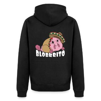 Blobfisch Mexiko Burrito Mexikanisches Essen Fisch - Unisex Premium Bio Zip Hoodie - Schwarz - Hinten - Nico (187cm)