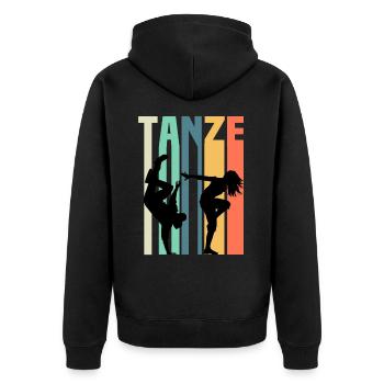 Breakdance Hip Hop Tanzen Tänzer Spruch Geschenk - Unisex Premium Bio Zip Hoodie - Schwarz - Hinten - Nico (187cm)