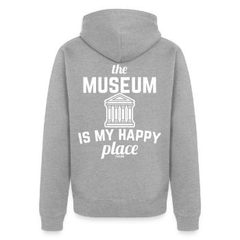 Museum science exhibition - Unisex Premium Organic Zip Hoodie - heather grey - Back - Nico (187cm)