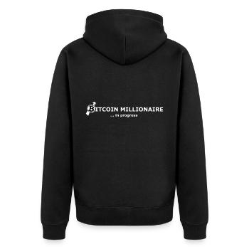 Millionnaire Bitcoin - Veste à capuche bio Premium Unisexe - noir - Dos - Nico (187cm)