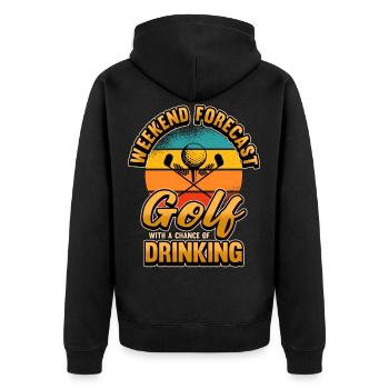 Golf Course Golf Balls Hobby Funny Gift - Unisex Premium Organic Zip Hoodie - black - Back - Nico (187cm)