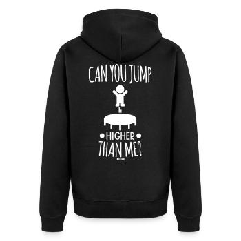 Faire rebondir les équipements sportifs sur le trampoline de gymnastique - Veste à capuche bio Premium Unisexe - noir - Dos - Nico (187cm)