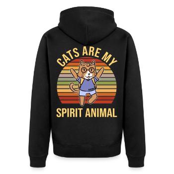 Les chats sont mon Animal Nerd Cat - Veste à capuche bio Premium Unisexe - noir - Dos - Nico (187cm)