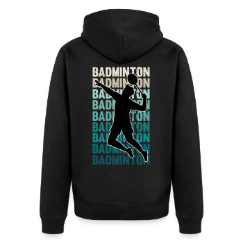 Cadeau de passe-temps de sport de raquette de volant de badminton - Veste à capuche bio Premium Unisexe - noir - Dos - Nico (187cm)
