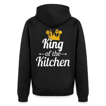 Roi de la cuisine Super cadeau de chef amateur - Veste à capuche bio Premium Unisexe - noir - Dos - Nico (187cm)