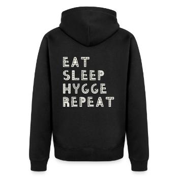 Hygge Hyggelig Scandinavia Eat Sleep - Veste à capuche bio Premium Unisexe - noir - Dos - Nico (187cm)