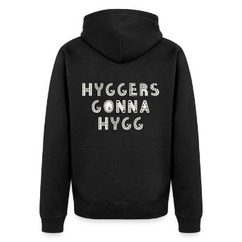 Hygge Hyggelig Scandinavia Hyggers va Hygg - Veste à capuche bio Premium Unisexe - noir - Dos - Nico (187cm)