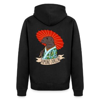 Komodo dragon kimono moniteur lézard reptile japonais - Veste à capuche bio Premium Unisexe - noir - Dos - Nico (187cm)