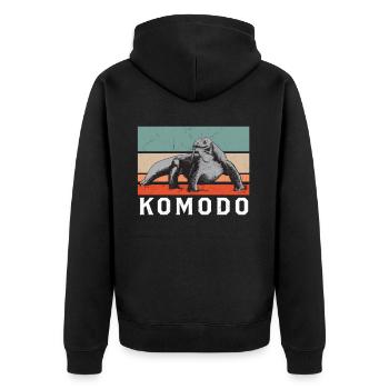 Komodo Dragon Moniteur Lézard Reptiles Rétro Vintage Komodo - Veste à capuche bio Premium Unisexe - noir - Dos - Nico (187cm)