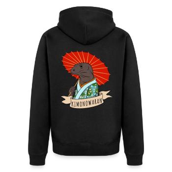Komodo Dragon Kimono Parapluie japonais Komodo - Veste à capuche bio Premium Unisexe - noir - Dos - Nico (187cm)