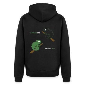 Caméléon ChameleOFF camouflage drôle reptile - Veste à capuche bio Premium Unisexe - noir - Dos - Nico (187cm)