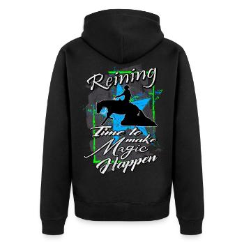 Reining Quarter Horse WesternReiten QH Chevaux - Veste à capuche bio Premium Unisexe - noir - Dos - Nico (187cm)