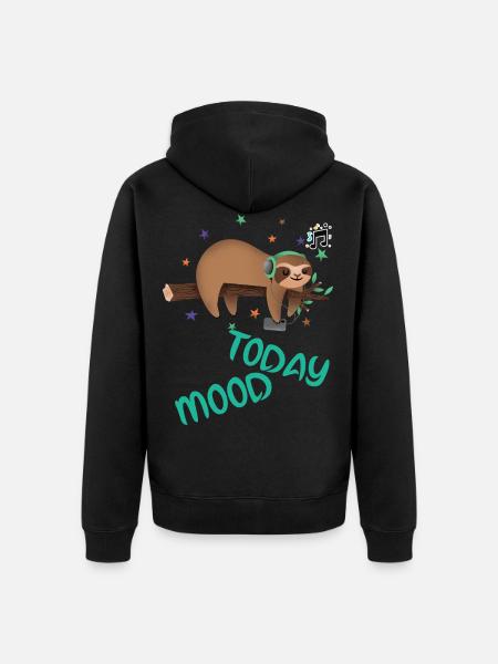 Doven dag, dovendyr dag, afslappende dag, søvnig dag. - Premium økologisk unisex-hættejakke - sort