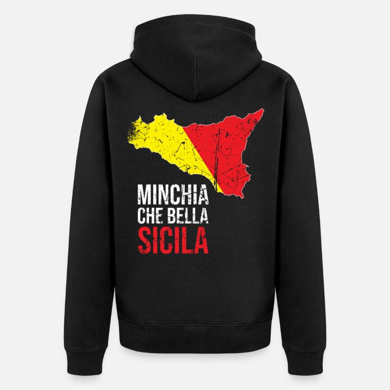 MINCHIA CHE BELLA PALERMO Sicile - Veste à capuche bio Premium Unisexe - noir